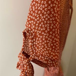 Burnt pink small leopard design dress